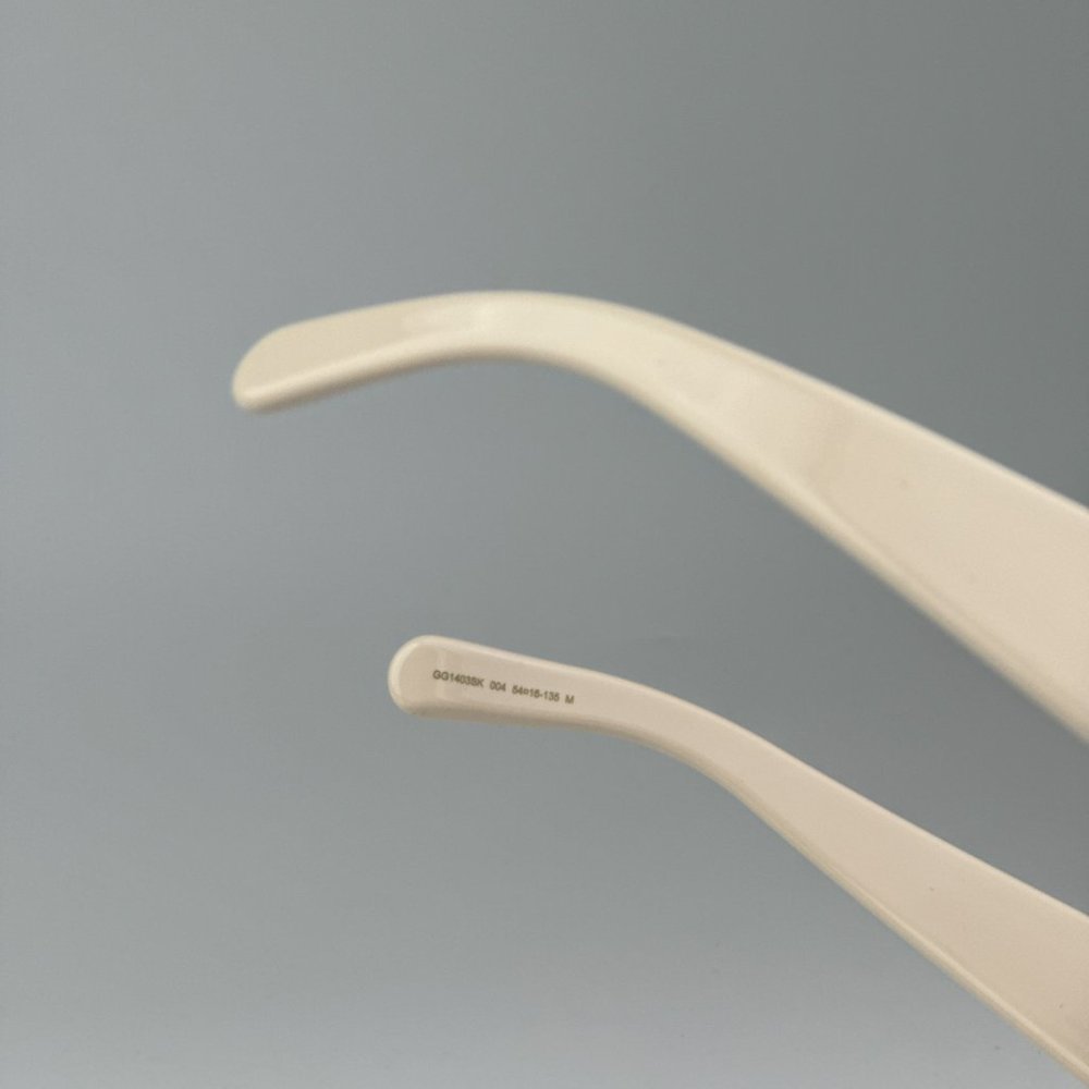 Gucci GG1403SK 004 BRAND NEW Sunglasses Ivory Brown Unisex Rectangle - Picture 12 of 14